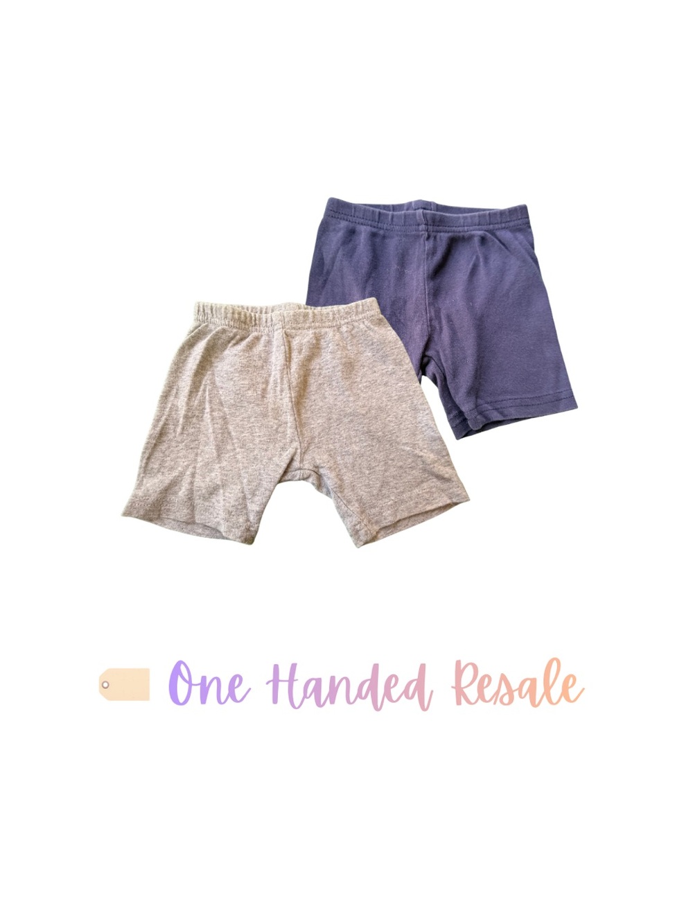 🛝 Carter’s Kids Gray & Navy Blue Stretch Jersey Shorts 12M